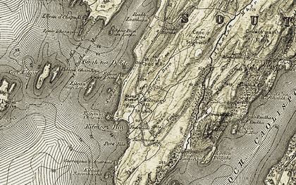 Old map of Kilmory in 1905-1907