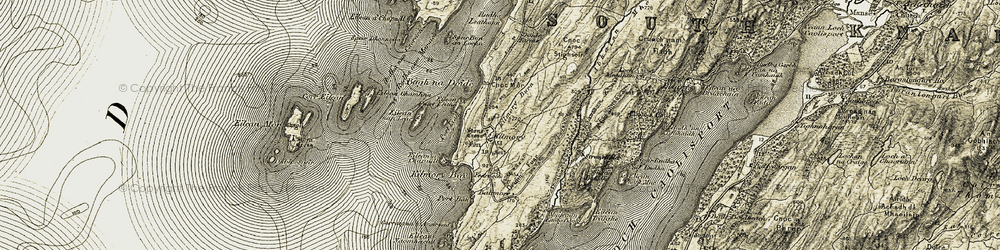 Old map of Bàgh na Doide in 1905-1907