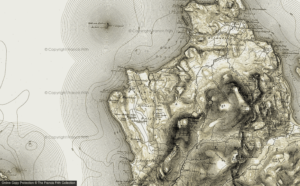 Old Map of Kilmuir, 1908-1909 in 1908-1909