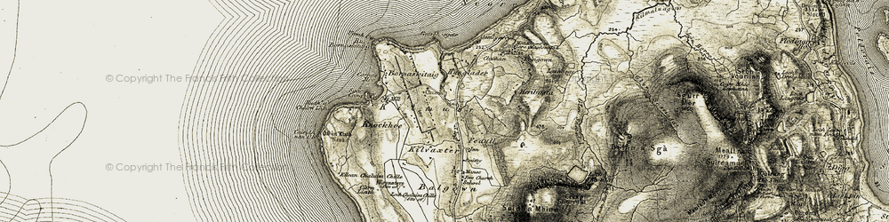Old map of Kilmuir in 1908-1909