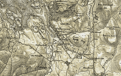 Old map of Bràigh an Dùin in 1909-1911