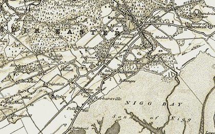 Old map of Kilmuir in 1911-1912
