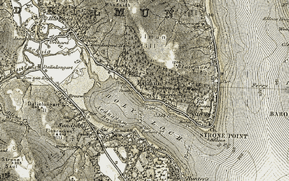 Old map of Kilmun in 1905-1907