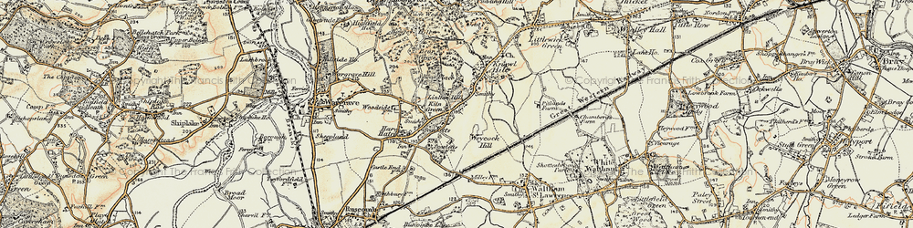 Old map of Kiln Green in 1897-1909
