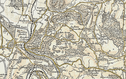 Old map of Kiln Green in 1899-1900