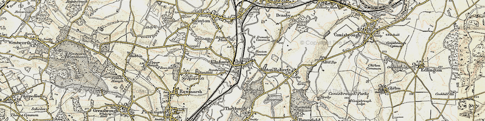 Old map of Thybergh Country Park in 1903