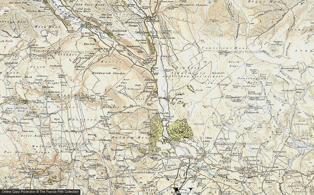 Old Map of Historic Map covering Amerdale Dub in 1903-1904