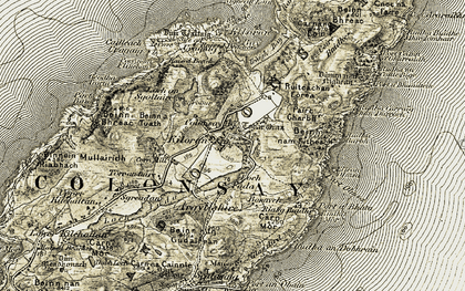 Old map of Kiloran in 1906-1907