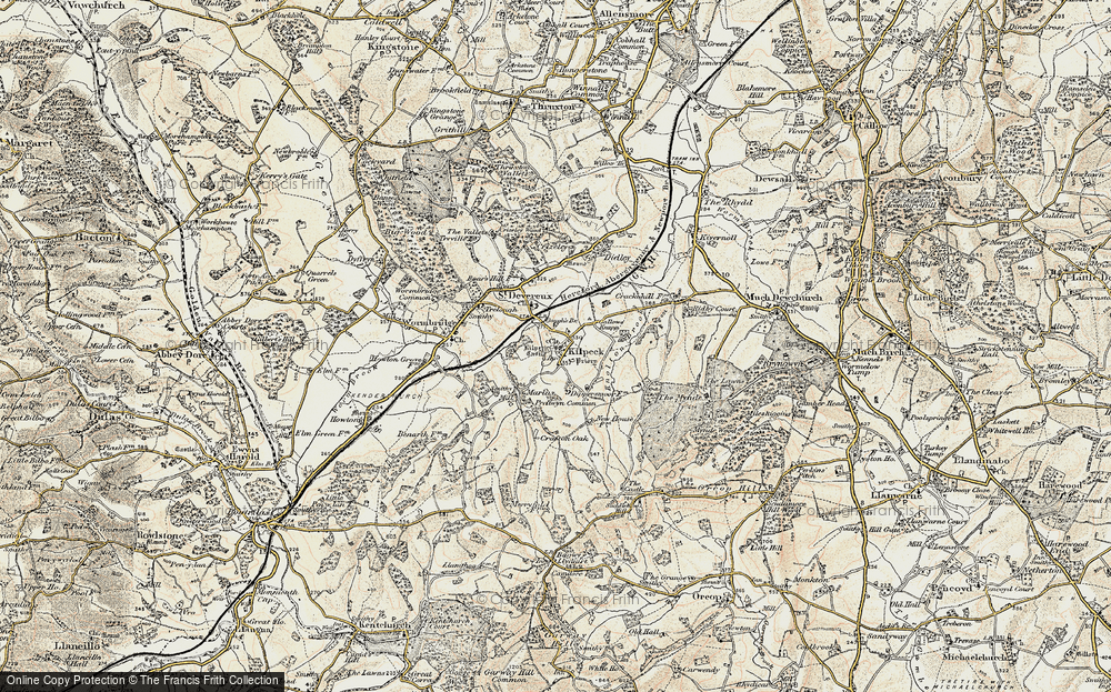 Old Map of Kilpeck, 1900 in 1900