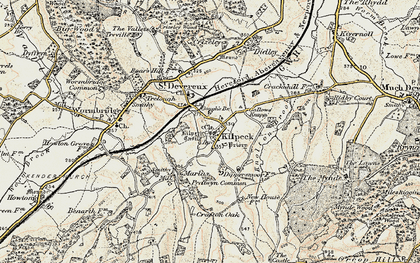 Old map of Kilpeck in 1900