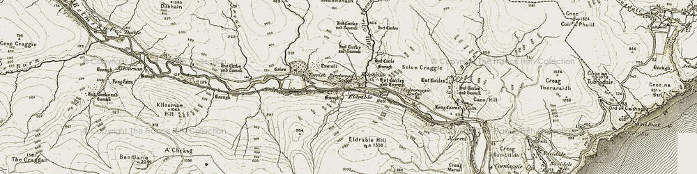 Old map of Allt Cille Pheadair in 1911-1912
