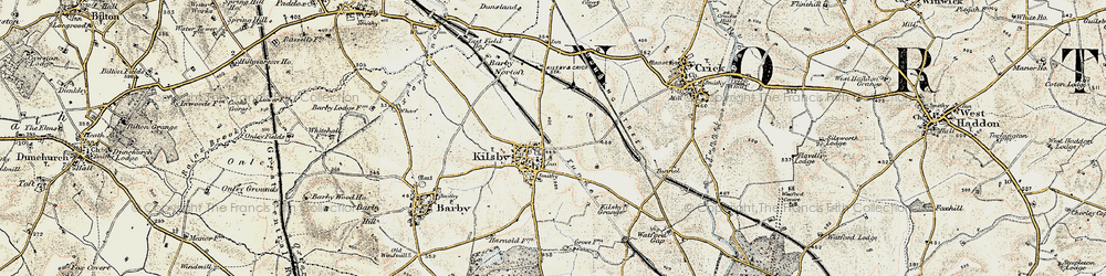 Old map of Kilsby in 1901
