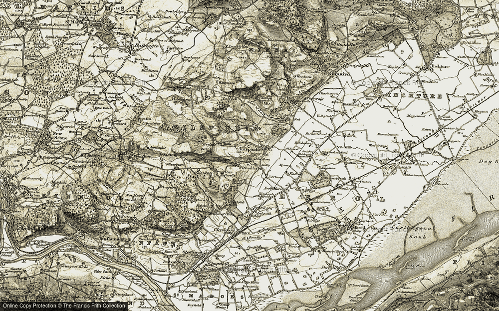 Old Map of Kilspindie, 1906-1908 in 1906-1908