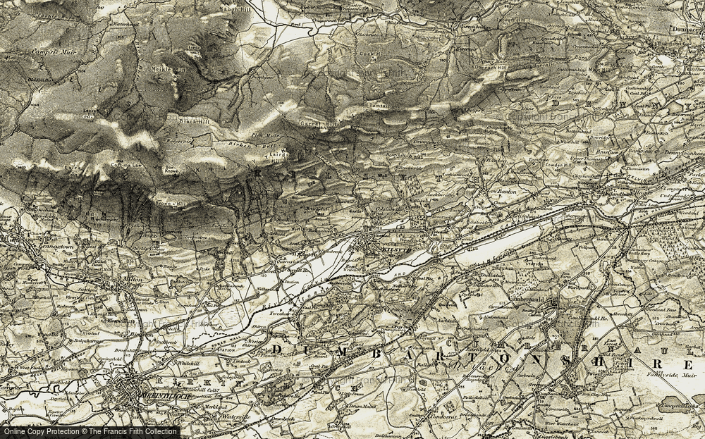 Old Map of Historic Map covering Banton Loch in 1904-1907