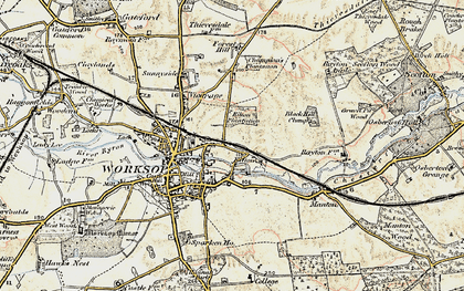 Old map of Black Hill Clump in 1902-1903