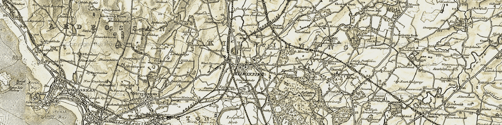 Old map of Kilwinning in 1905-1906