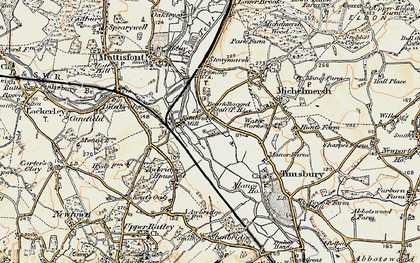 Old map of Linhay Meads in 1897-1909
