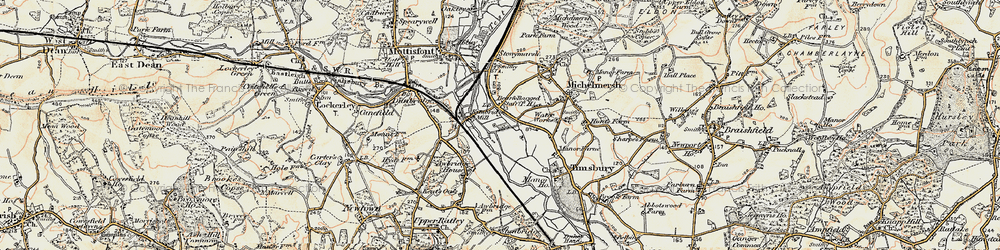 Old map of Linhay Meads in 1897-1909