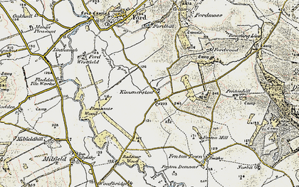 Old map of Kimmerston in 1901-1903