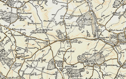 Old map of Kimpton in 1898-1899