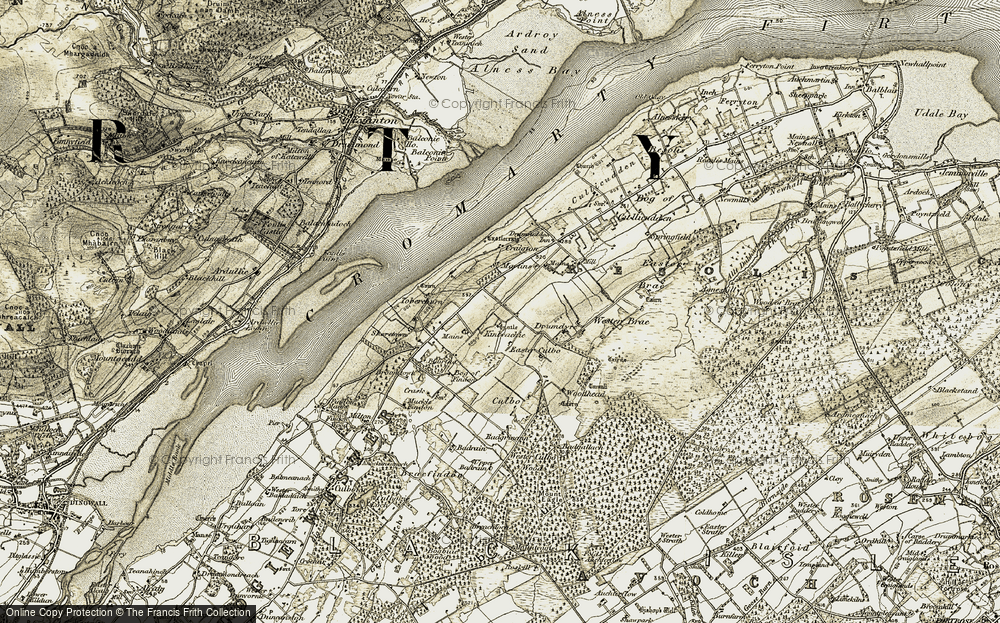 Old Map of Kinbeachie, 1911-1912 in 1911-1912