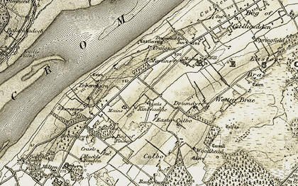 Old map of Kinbeachie in 1911-1912