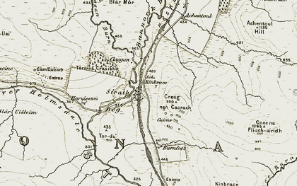 Old map of Kinbrace in 1910-1911