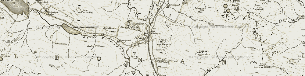 Old map of Bannock Burn in 1910-1911