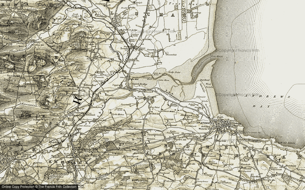 Old Map of Historic Map covering Edenside in 1906-1908