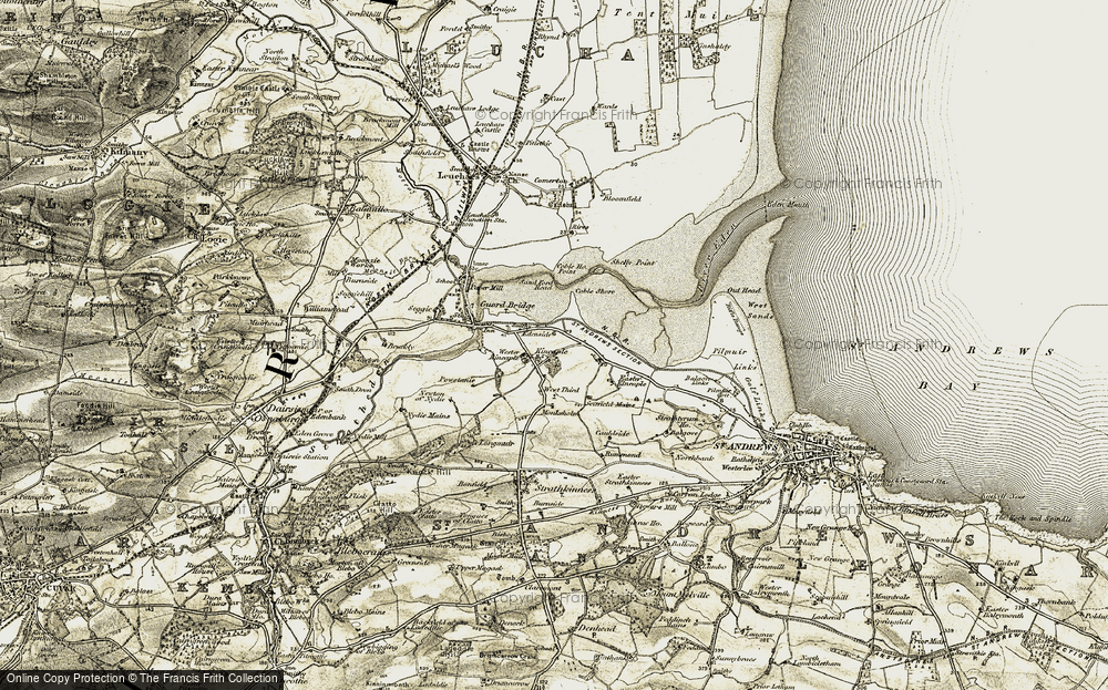 Old Map of Kincaple, 1906-1908 in 1906-1908