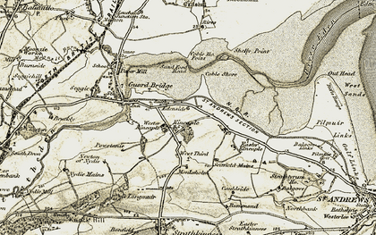 Old map of Kincaple in 1906-1908