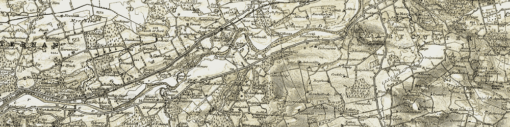 Old map of Bents in 1908-1909