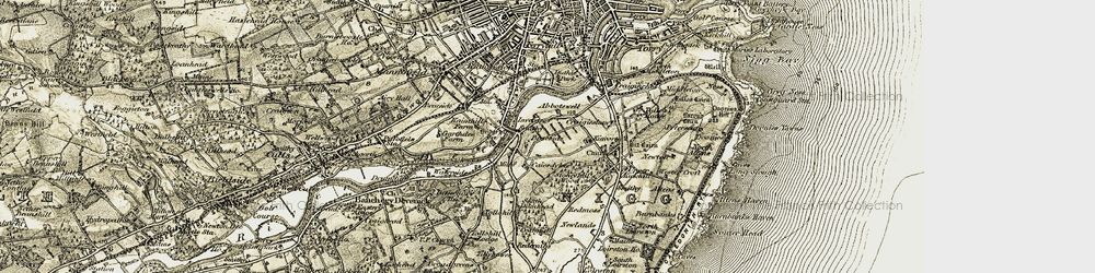 Old map of Kincorth in 1908-1909
