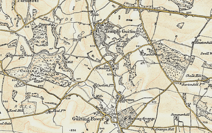 Old map of Kineton in 1899