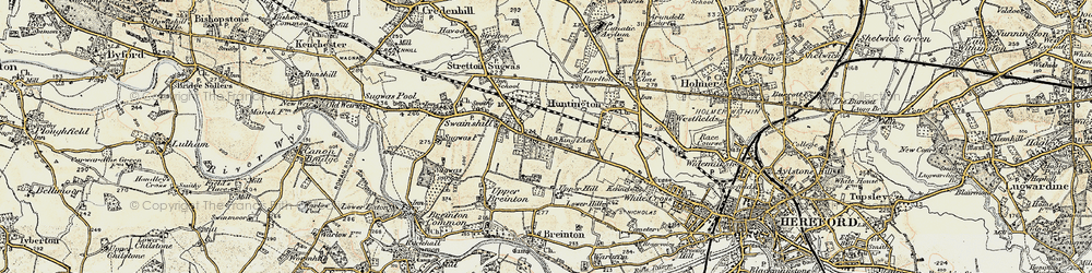 Old map of King's Acre in 1900-1901