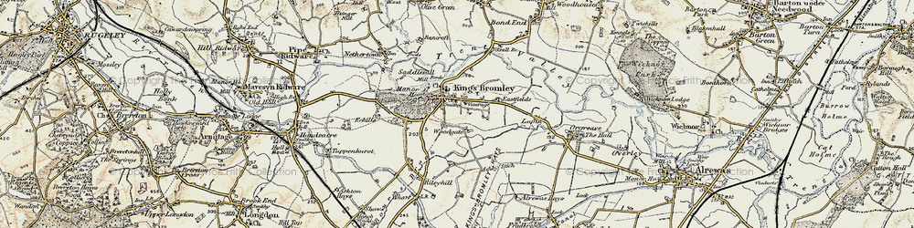 Old map of Woodgate in 1902