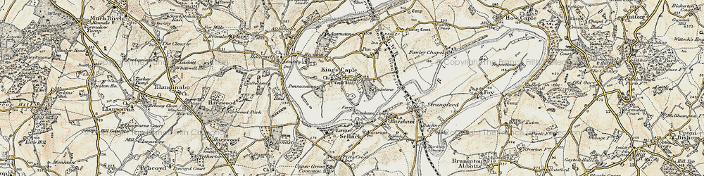 Old map of King's Caple in 1899-1900