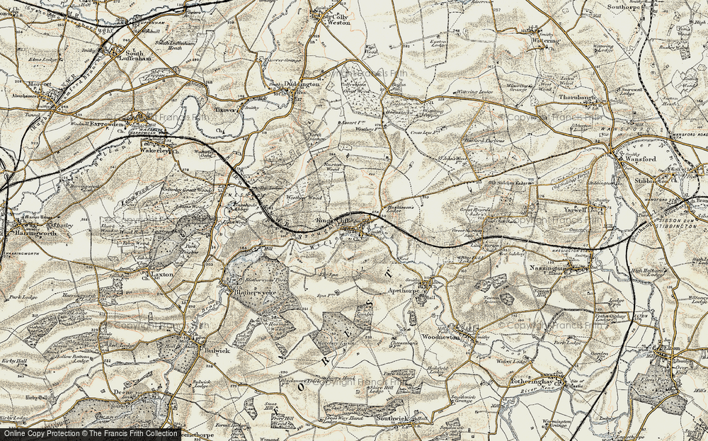 Old Map of Historic Map covering Buxton Wood in 1901-1903