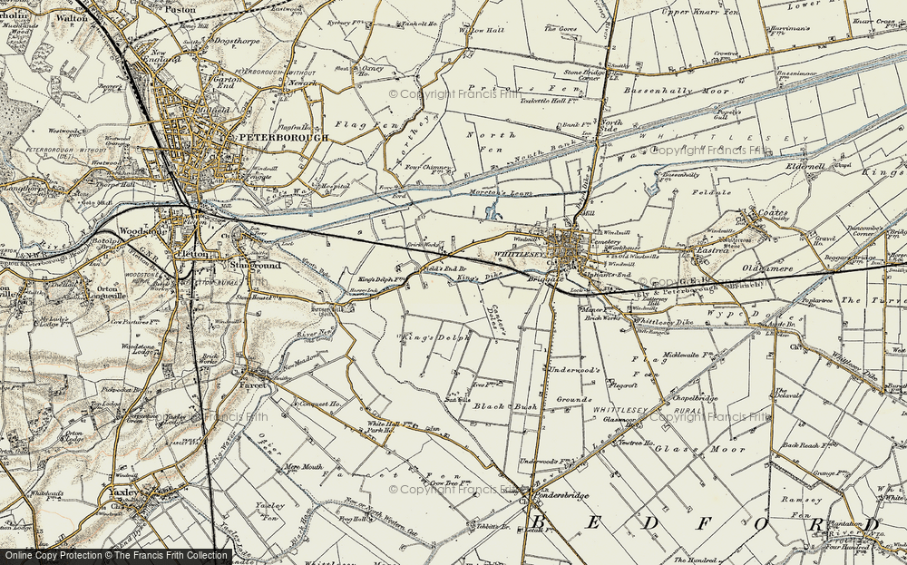 Old Map of Historic Map covering Horsey Hill in 1901-1902