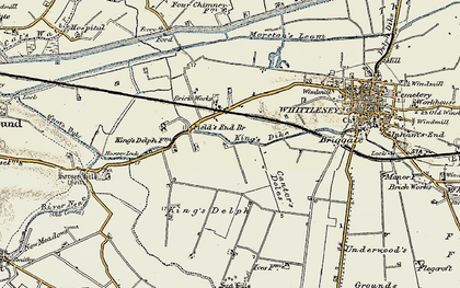Old map of King's Dyke in 1901-1902
