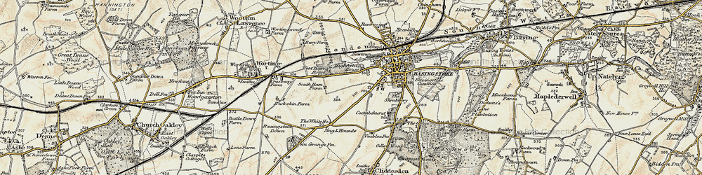 Old map of King's Furlong in 1897-1900