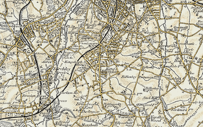 Old map of King's Heath in 1901-1902