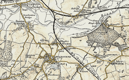 Old map of King's Newton in 1902-1903