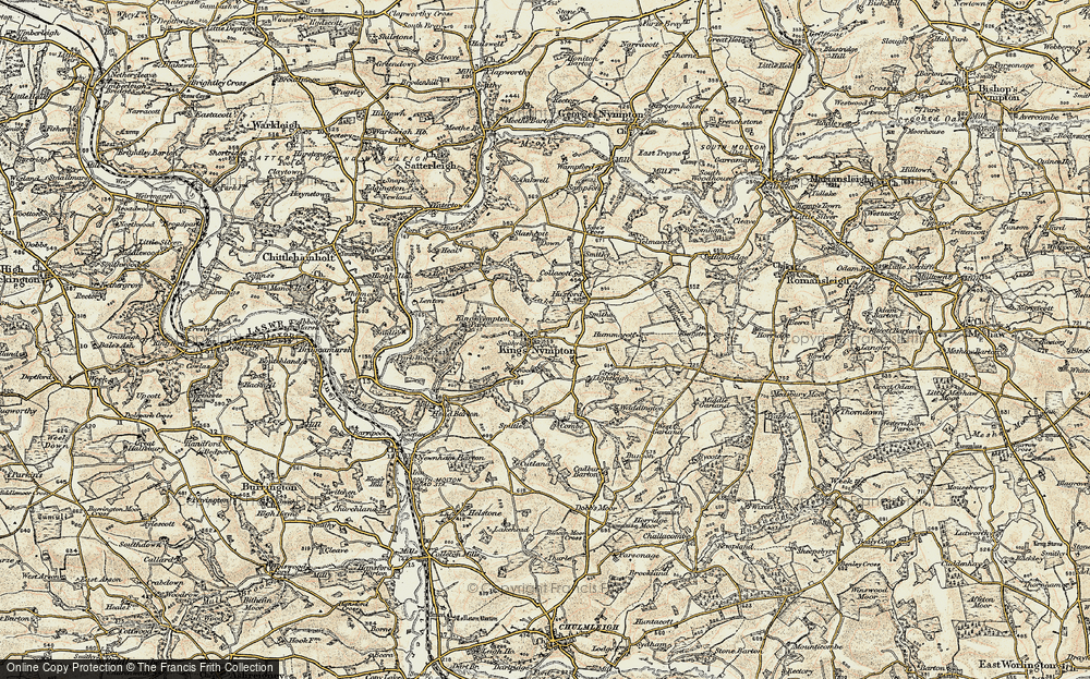 Old Map of Historic Map covering Bunson in 1899-1900