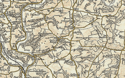 Old map of King's Nympton in 1899-1900