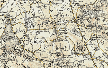 Old map of Wistaston in 1900-1901