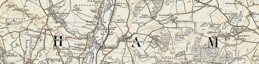 Old map of King's Somborne in 1897-1900