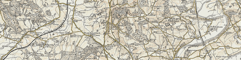Old map of Aconbury Hill in 1900