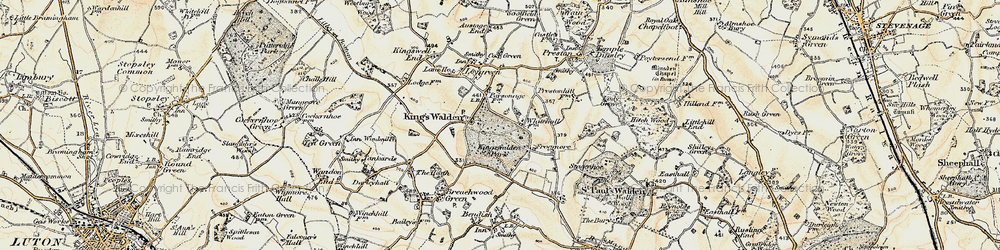 Old map of King's Walden in 1898-1899