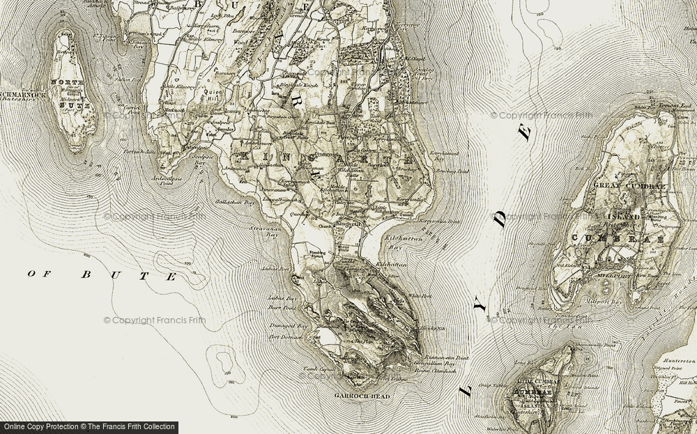 Old Map of Historic Map covering Largizean in 1906